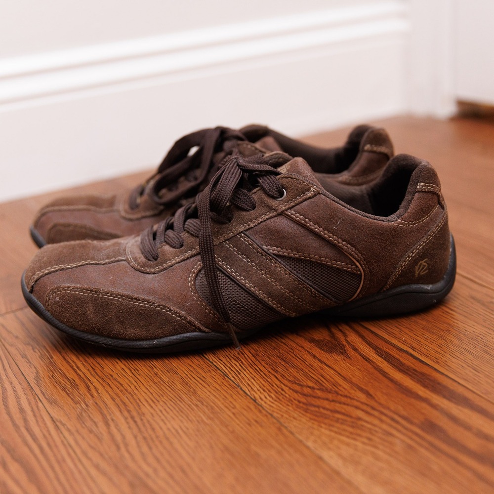 Perry Ellis America Blake Mens Brown Leather Suede Sneakers Size 9.5 - Picture 2 of 7